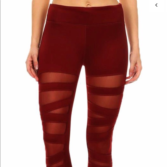 burgundy workout pants